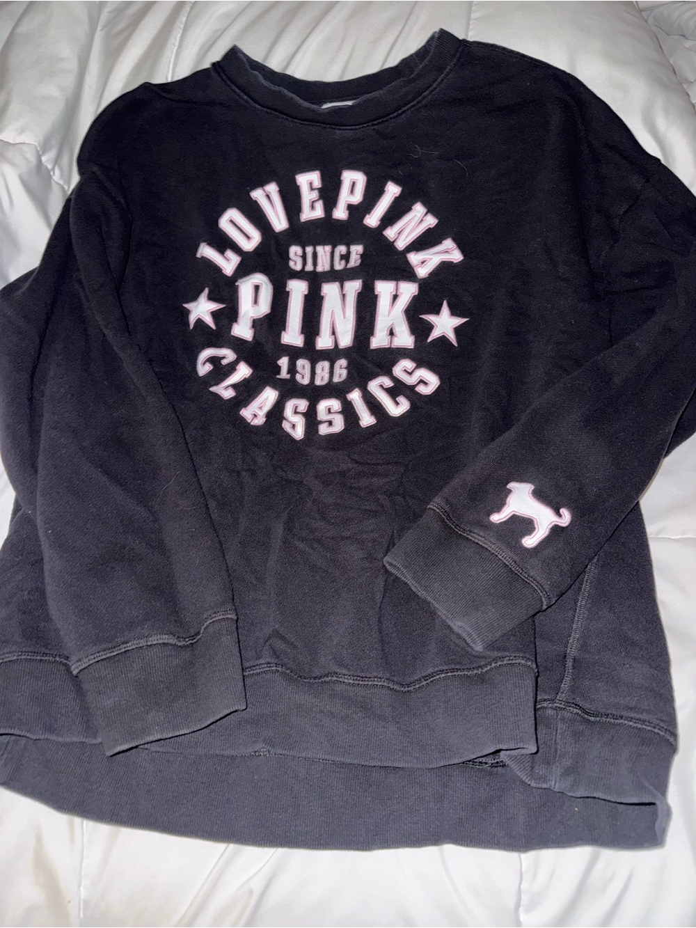 PINK Victoria's Secret Black Crewneck Sweatshirt